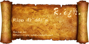 Ripp Ádám névjegykártya